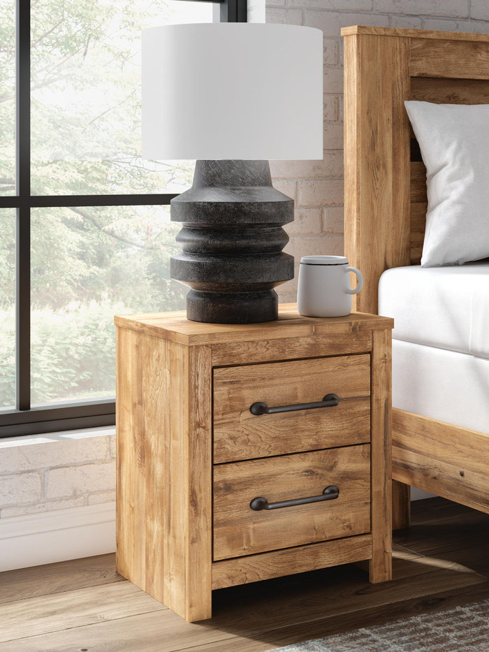 Maystonna - Two Drawer Night Stand - Brown - view 4