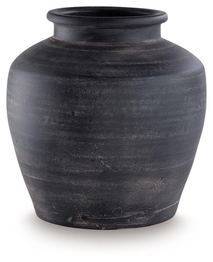 Meadie - 12" Vase Black 11"W x 11"D x 13"H by Signature Design by Ashley® | Bel Furniture