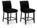 Mervannie Upholstered Barstool (Set of 2) Black