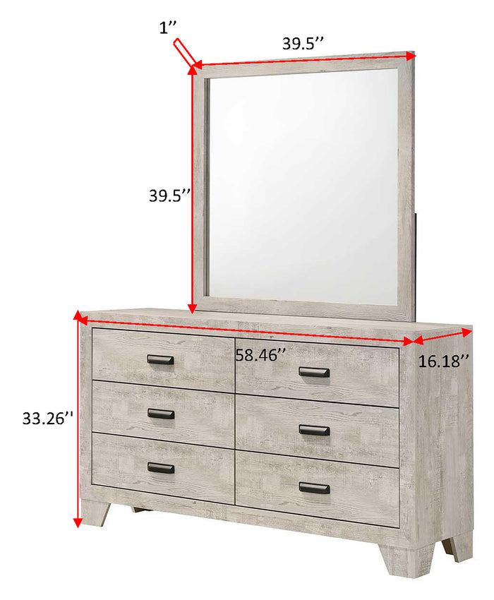 Millie Dresser Mirror-White