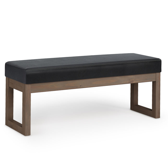 Black / 44.5"W x 14.2"D x 18.3"H / Faux Leather