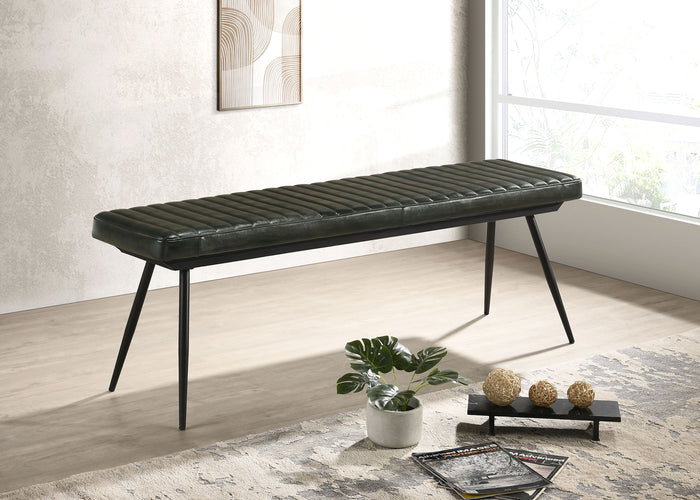 Misty - Leather Upholstered Dining Bench - Antique Espresso