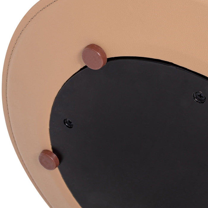 Mode - Leatherette Round C-Shaped Sofa Side Table - Saddle Brown by Jennifer Taylor Home | Bel Furniture