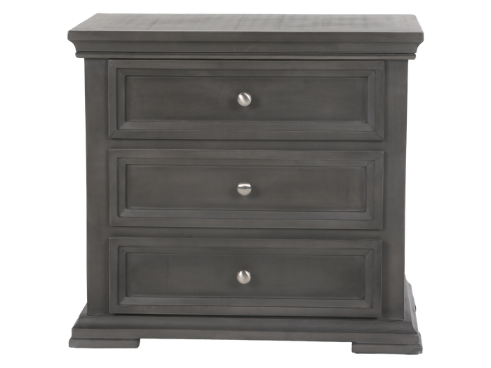 Modern Gray 3 Drawer Nightstand - view 2