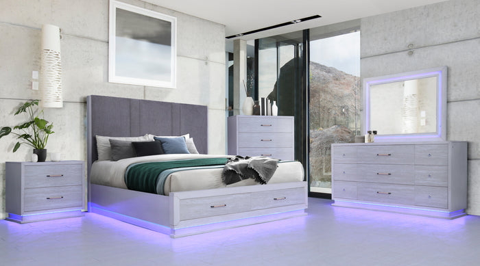 Modern White Chest with LED Lighting