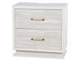 Modern White Nightstand with LED Lighting and USB Port