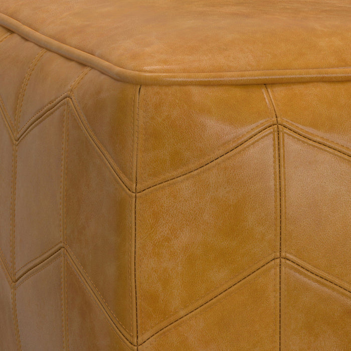 Morden - Square Pouf - Brown by Simpli-Home | Bel Furniture