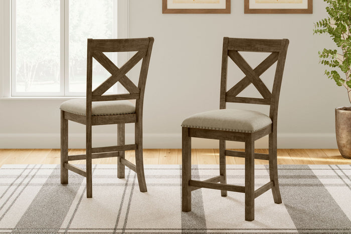 Moriville - Upholstered Barstool (Set of 2) - Beige - view 7