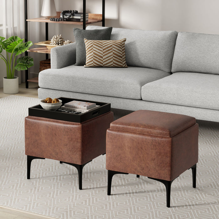 Natasha - Multifunctional Storage Ottoman With Tray - view 8
