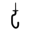 National Hardware Modern Ceiling J Hook 3-11/32-in, Black
