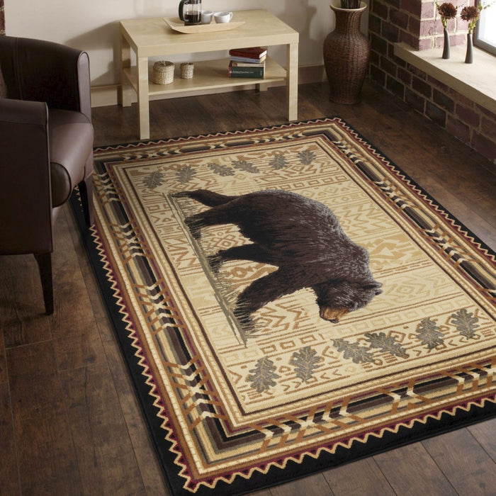 Nature's Nest - 5'3" X 7'3" Lodge Area Rug - Black by Icona Home Decor | Bel Furniture