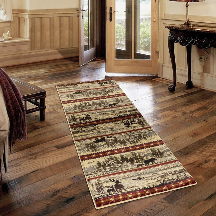 Nature's Nest - 5'3" X 7'3" Lodge Area Rug - Multi / Cream by Icona Home Decor | Bel Furniture