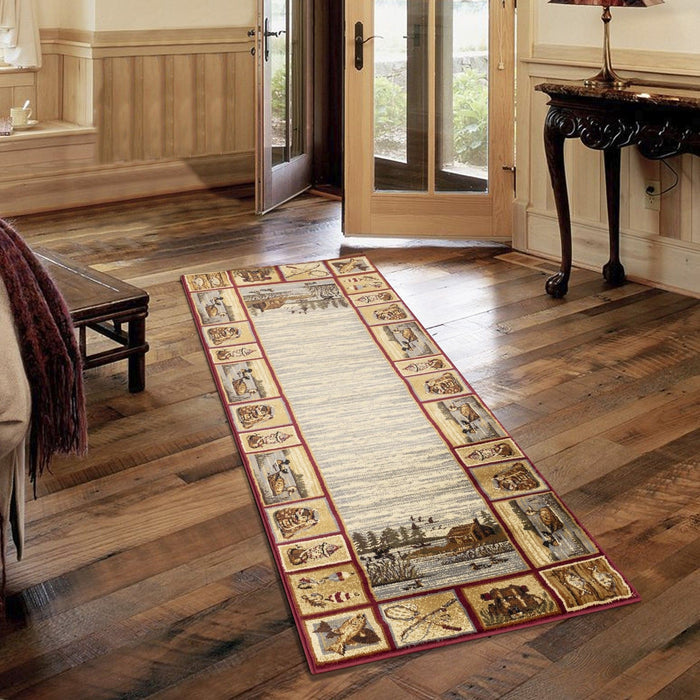 Nature's Nest - 5'3" X 7'3" Lodge Area Rug - Red by Icona Home Decor | Bel Furniture