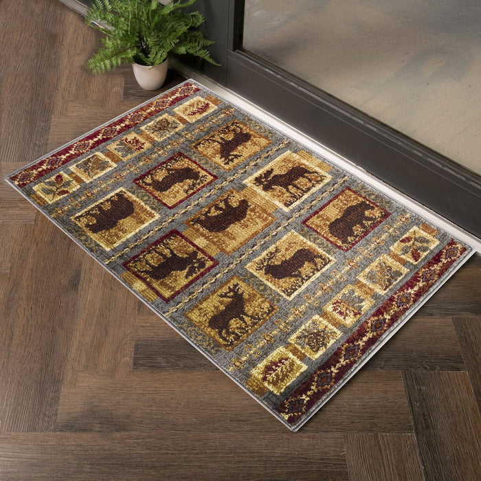 Nature's Nest - GC_CBL3004 Lodge Area Rug Blue 4' x 6' by Icona Home Decor | Bel Furniture