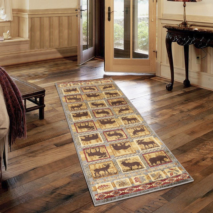 Nature's Nest - GC_CBL3004 Lodge Area Rug Blue 5' x 7' by Icona Home Decor | Bel Furniture