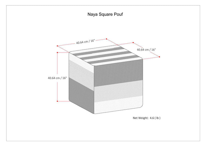 Naya - Upholstered Cube Pouf - view 5