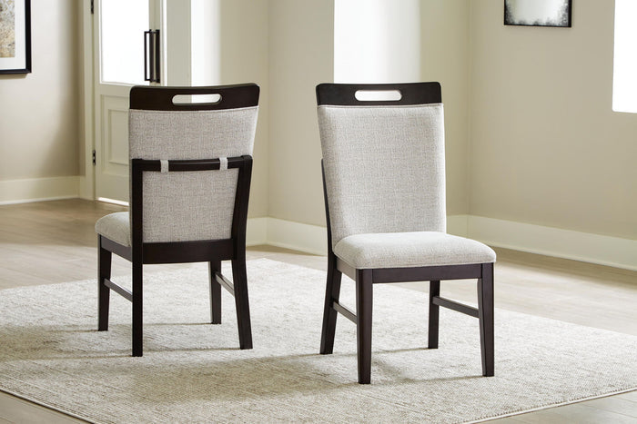 Neymorton - Dining Upholstered Side Chair (Set of 2) - Light Gray / Brown - view 7
