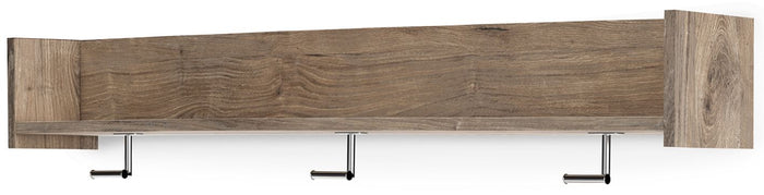 Oliah - Natural - Wall Mounted Coat Rack w/Shelf by Signature Design by Ashley® | Bel Furniture
