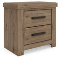Oliandon Two Drawer Night Stand Light Brown