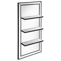 Oriel - Rectangular 3-Shelf Wall Mirror - Silver