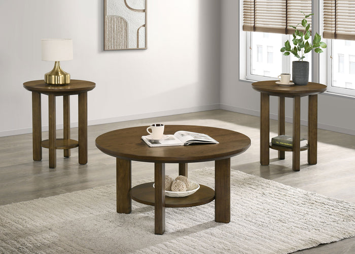 Dark Brown / 3 Pc. Coffee Table, 2 End Tables