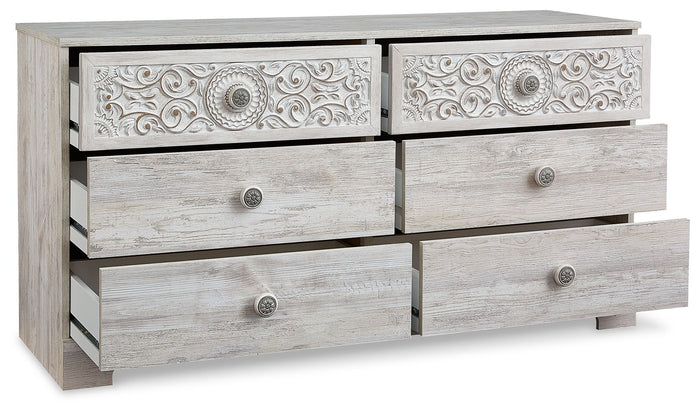 Paxberry - Six Drawer Dresser - Weatherworn - Whitewash - view 7