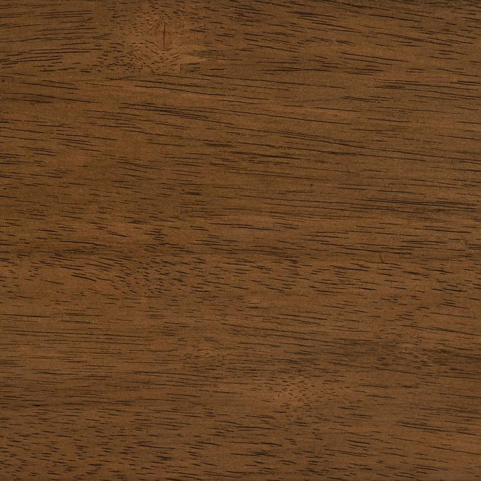 Paxton - Round Glass Top Wood Dining Table - Nutmeg