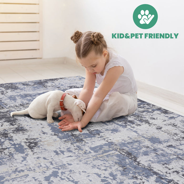 Payas - 6' X 9' Abstract Area Rug - Gray / Denim - view 5