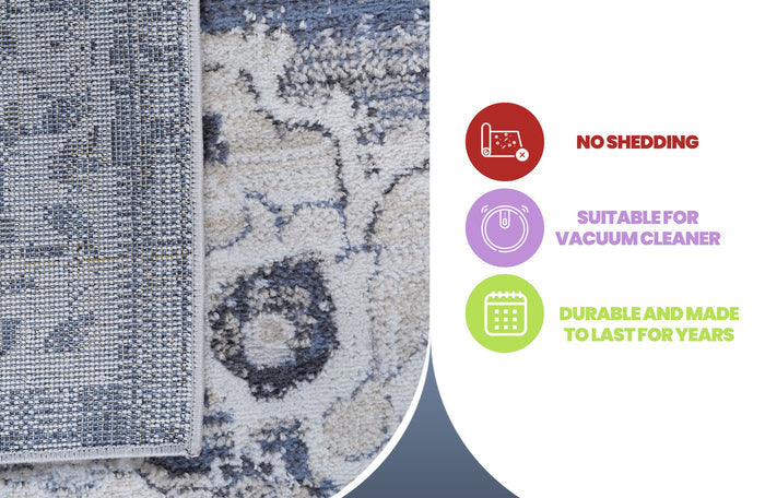 Payas - 6' X 9' Medallion Area Rug - Cream / Blue - view 2