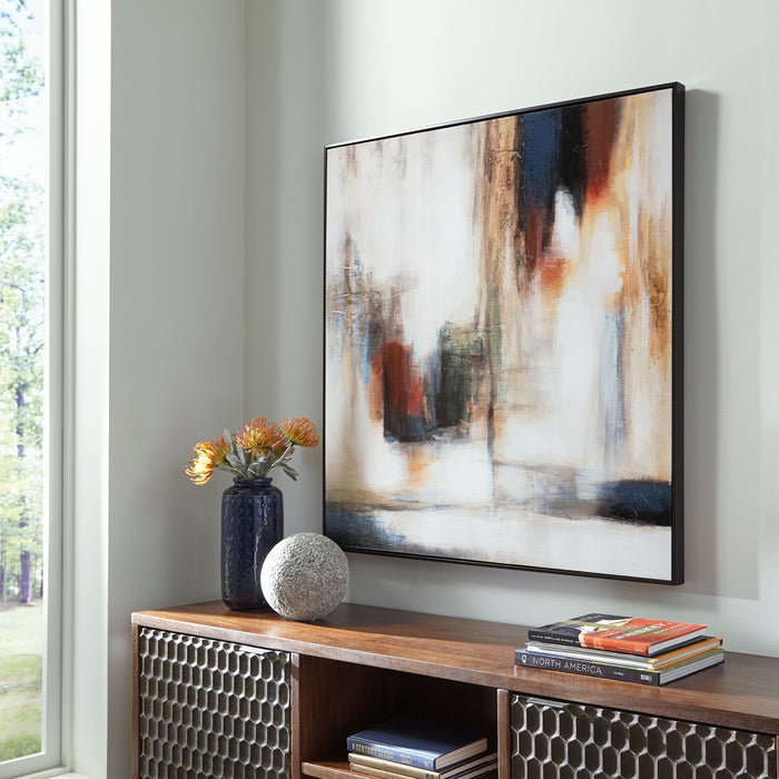 Pigeonford - White / Teal / Gold - Wall Art by Signature Design by Ashley® | Bel Furniture