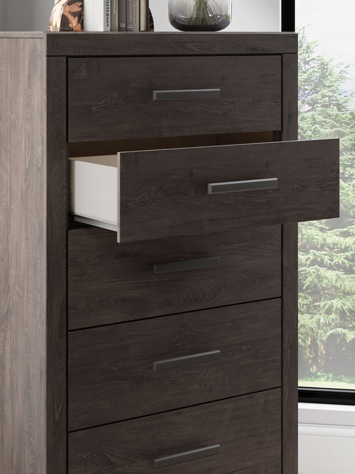 Prendonea - Charcoal - Five Drawer Chest by Signature Design by Ashley® | Bel Furniture