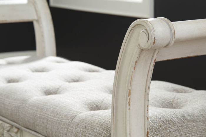 Realyn - Antique White - Accent Bench by Signature Design by Ashley® | Bel Furniture