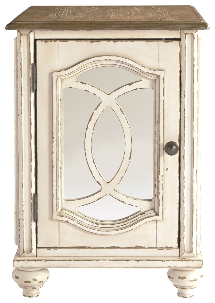 Realyn - White / Brown - Chair Side End Table - Insert Mirror by Signature Design by Ashley® | Bel Furniture