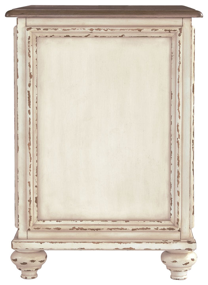 Realyn - White / Brown - Chair Side End Table - Insert Mirror by Signature Design by Ashley® | Bel Furniture