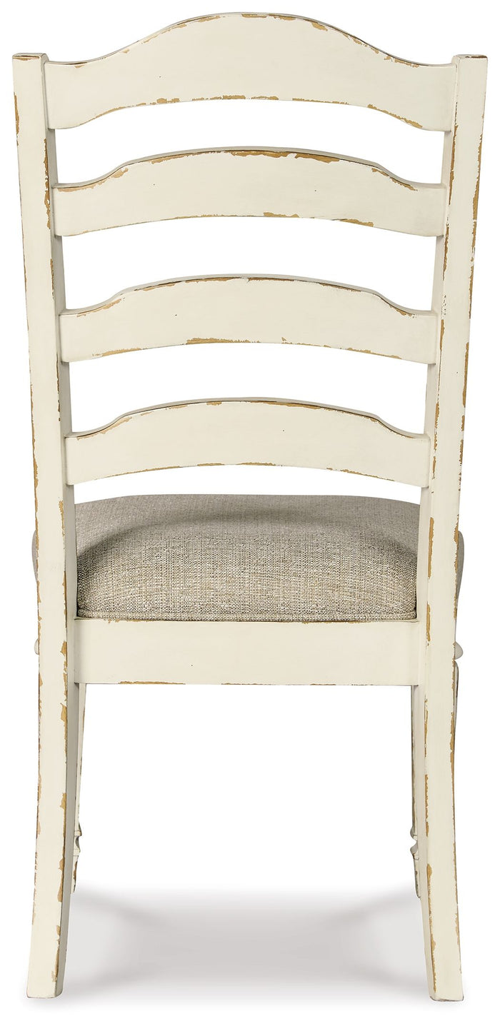 Realyn - Chipped White - Dining UPH Side Chair (Set of 2) - Ladderback by Signature Design by Ashley® | Bel Furniture