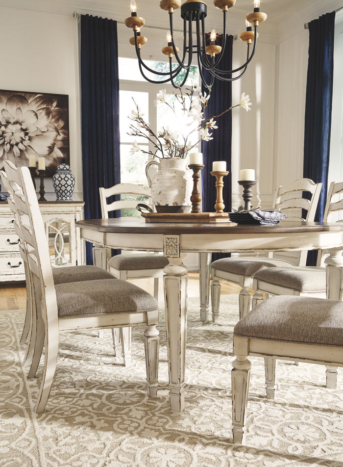 Realyn - Chipped White - Dining UPH Side Chair (Set of 2) - Ladderback by Signature Design by Ashley® | Bel Furniture