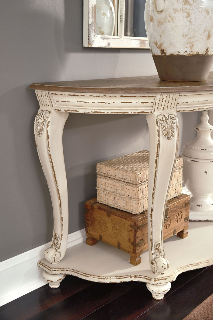 Realyn - Sofa Table - White / Brown - view 4