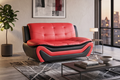 Red and Black Wave Design Accent Chair with Tufted Back
