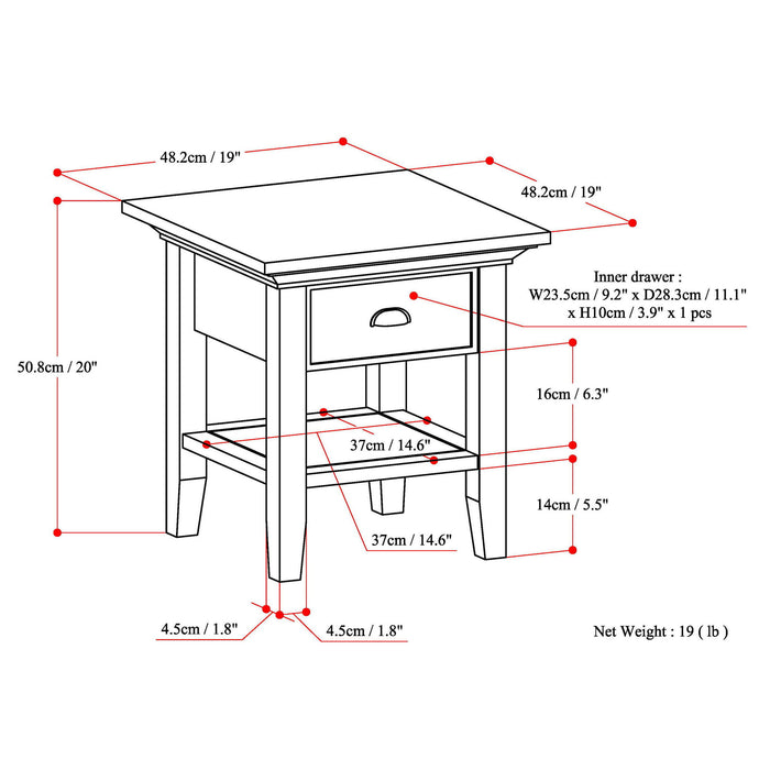 Redmond - Handcrafted End Table - view 4