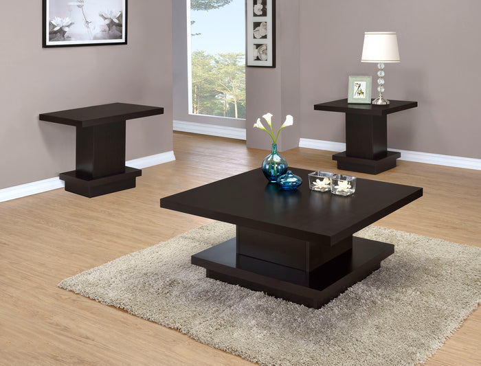 Dark Brown / 3 Pc. Coffee Table, 2 End Tables