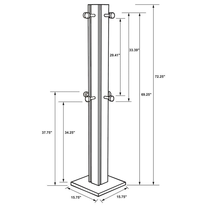 Rikkie - Coat Rack And Mirror - Walnut