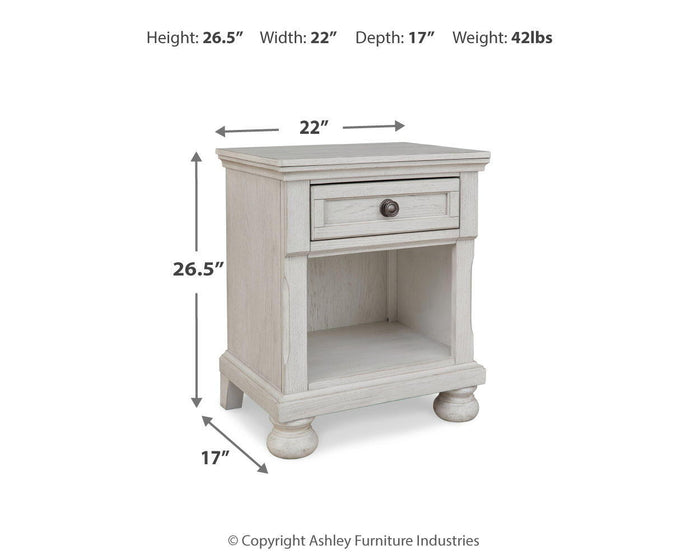 Robbinsdale - One Drawer Night Stand - Antique White - view 3