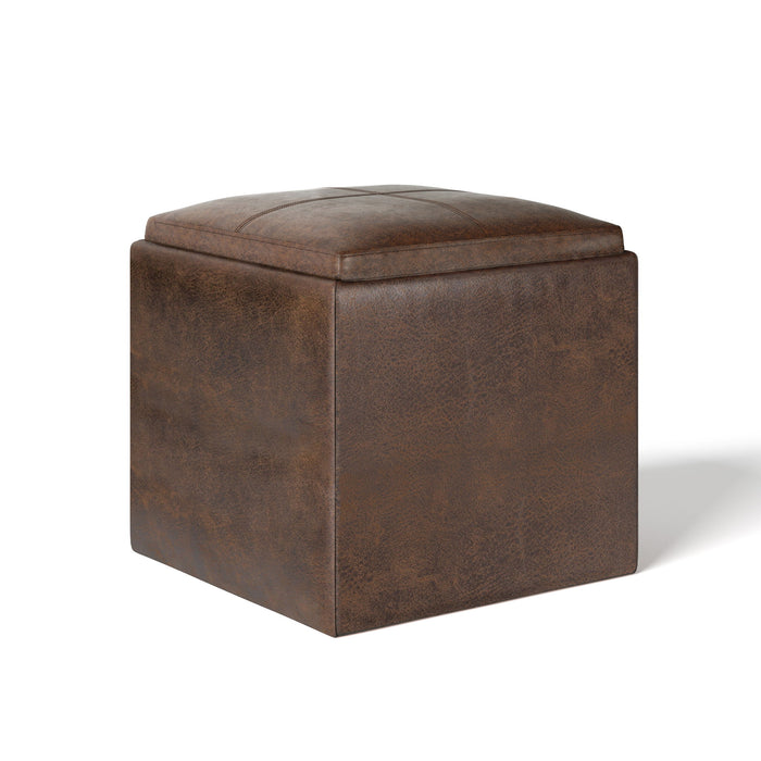 Rockwood - Upholstered Cube Storage Ottoman With Tray - view 2