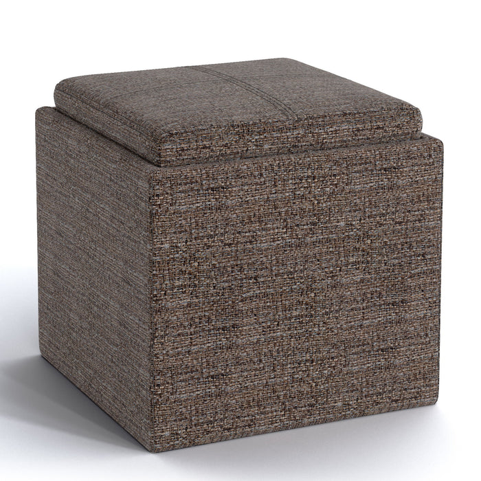 Rockwood - Upholstered Cube Storage Ottoman With Tray - view 3