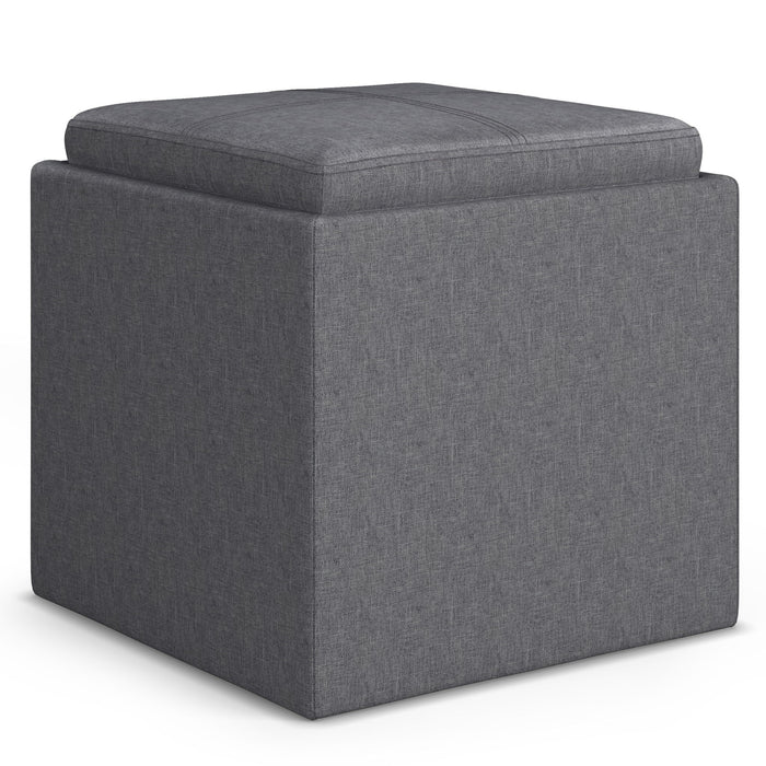 Rockwood - Upholstered Cube Storage Ottoman With Tray - view 4