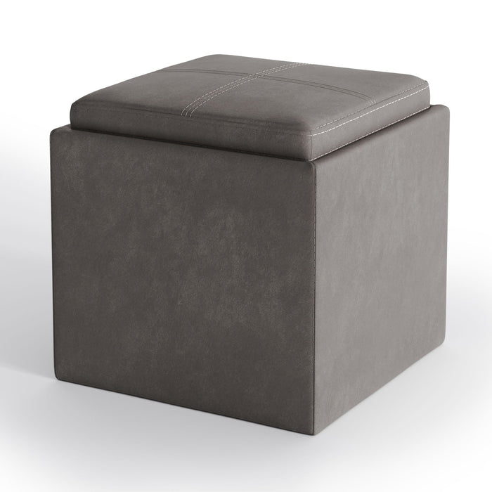 Rockwood - Upholstered Cube Storage Ottoman With Tray - view 6