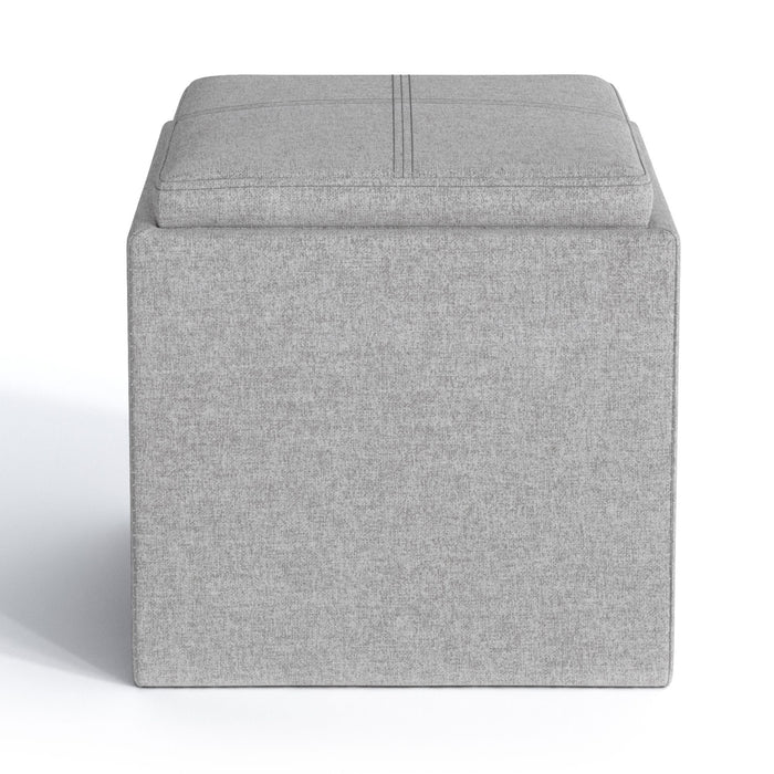 Rockwood - Upholstered Cube Storage Ottoman With Tray - view 7