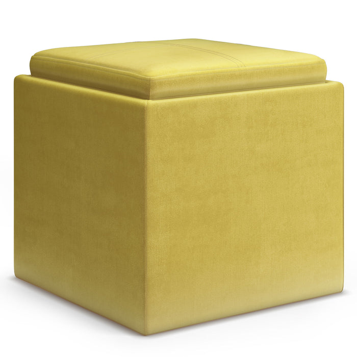 Rockwood - Upholstered Cube Storage Ottoman With Tray - view 8