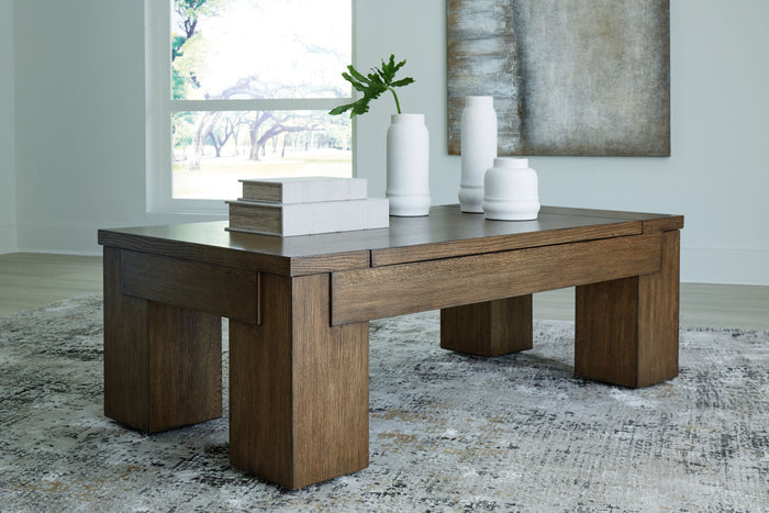 Rosswain - Warm Brown - Lift Top Cocktail Table by Signature Design by Ashley® | Bel Furniture