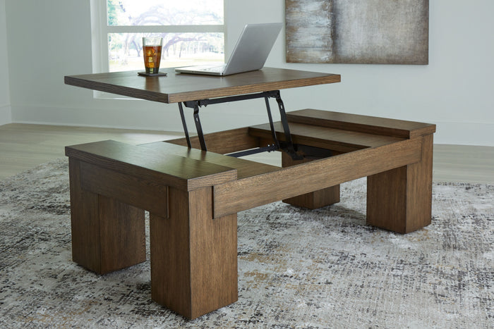 Rosswain - Warm Brown - Lift Top Cocktail Table by Signature Design by Ashley® | Bel Furniture